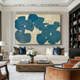 Textured Teal Shapes | Beige Backdrop