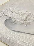 Textured Wave Grandeur | White Surge