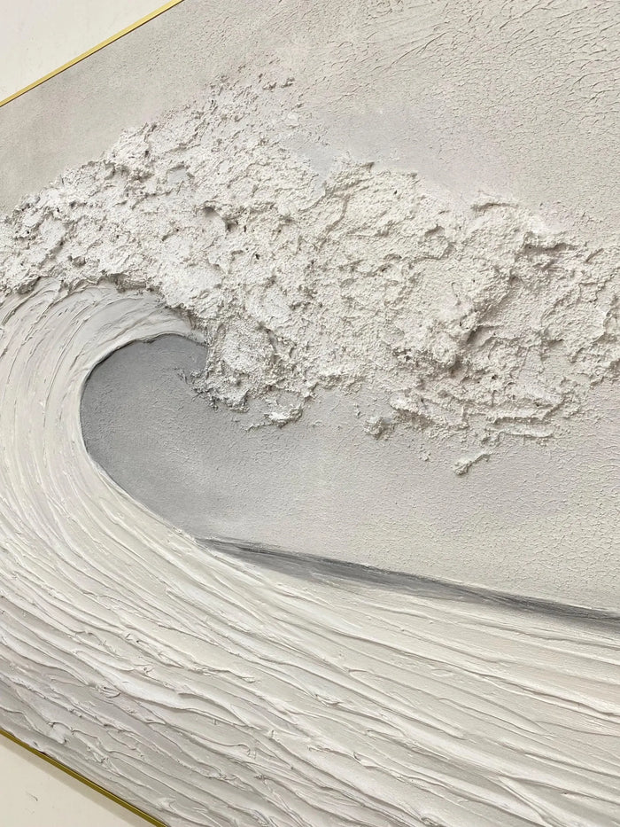 Textured Wave Grandeur | White Surge