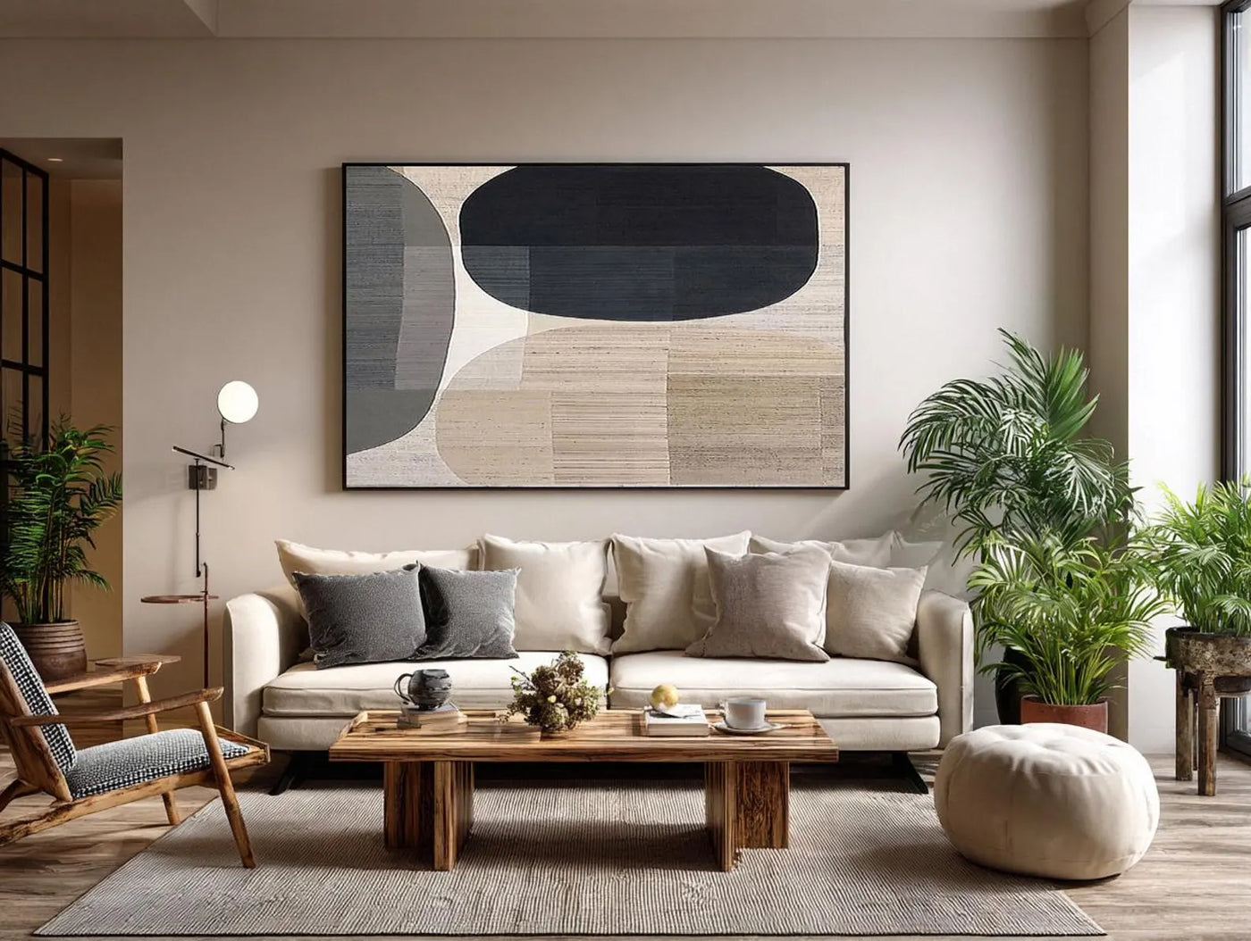 Textured Curved Geometrics | Neutral Hues
