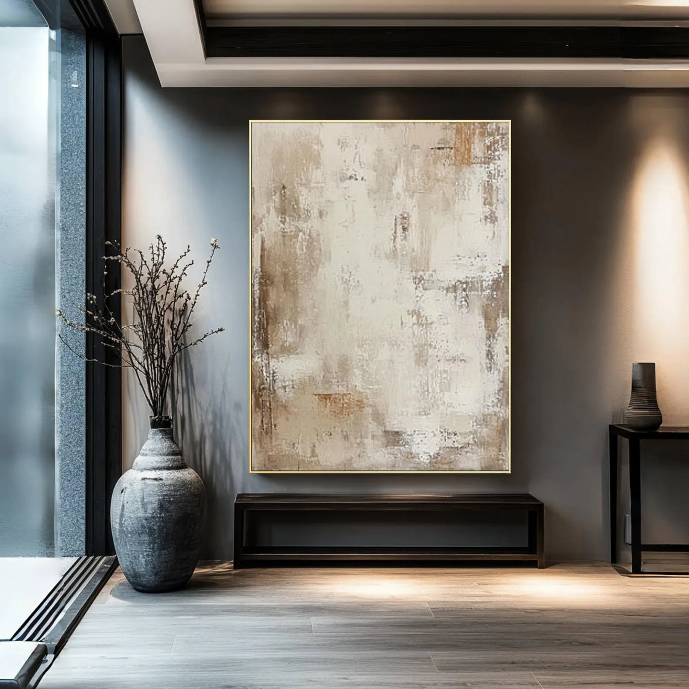 Textured Neutral Grandeur | Beige Mural