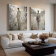 Ethereal Angelic Figures | Gray Duo