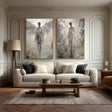 Ethereal Angelic Figures | Gray Duo