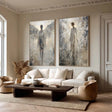 Ethereal Angelic Figures | Gray Duo