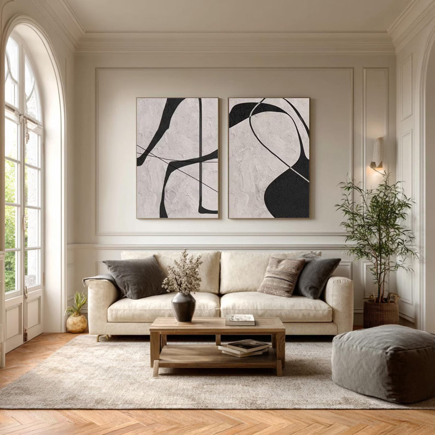 Minimalist Abstract Forms | Black White