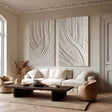 Sculpted Textured Waves | Ivory Pair