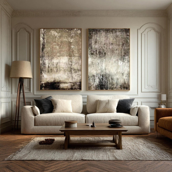Distressed Abstract Panels | Earth Tones
