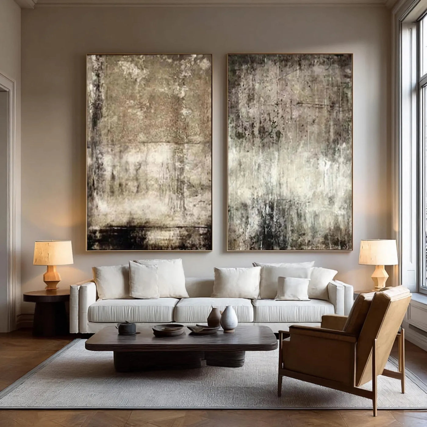 Distressed Abstract Panels | Earth Tones