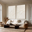 Textured Abstract Waves | White Duo