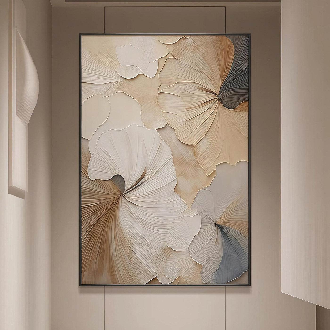 Textured Ginkgo Opulence | Linen Fans