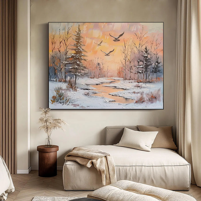 Textured Winter Forest | Sunset Tones