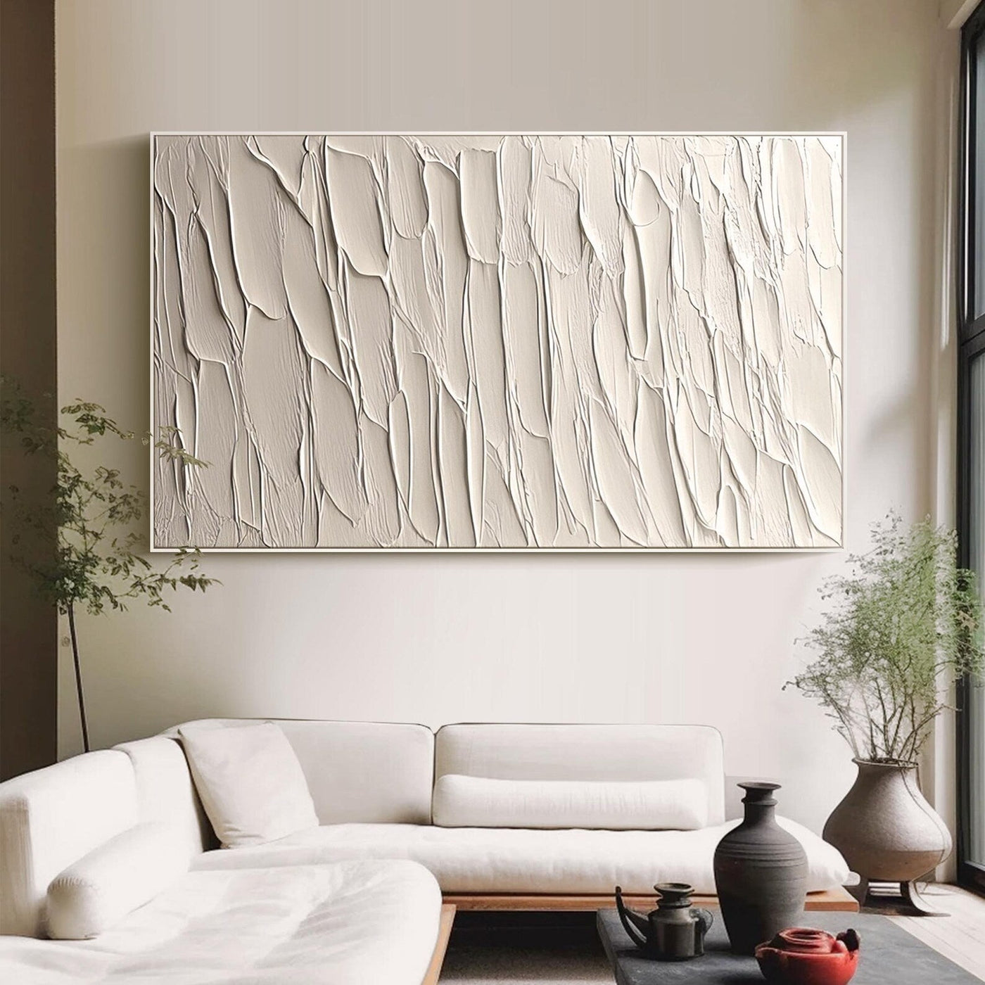 Textured Ivory Ripples | Soft Whites