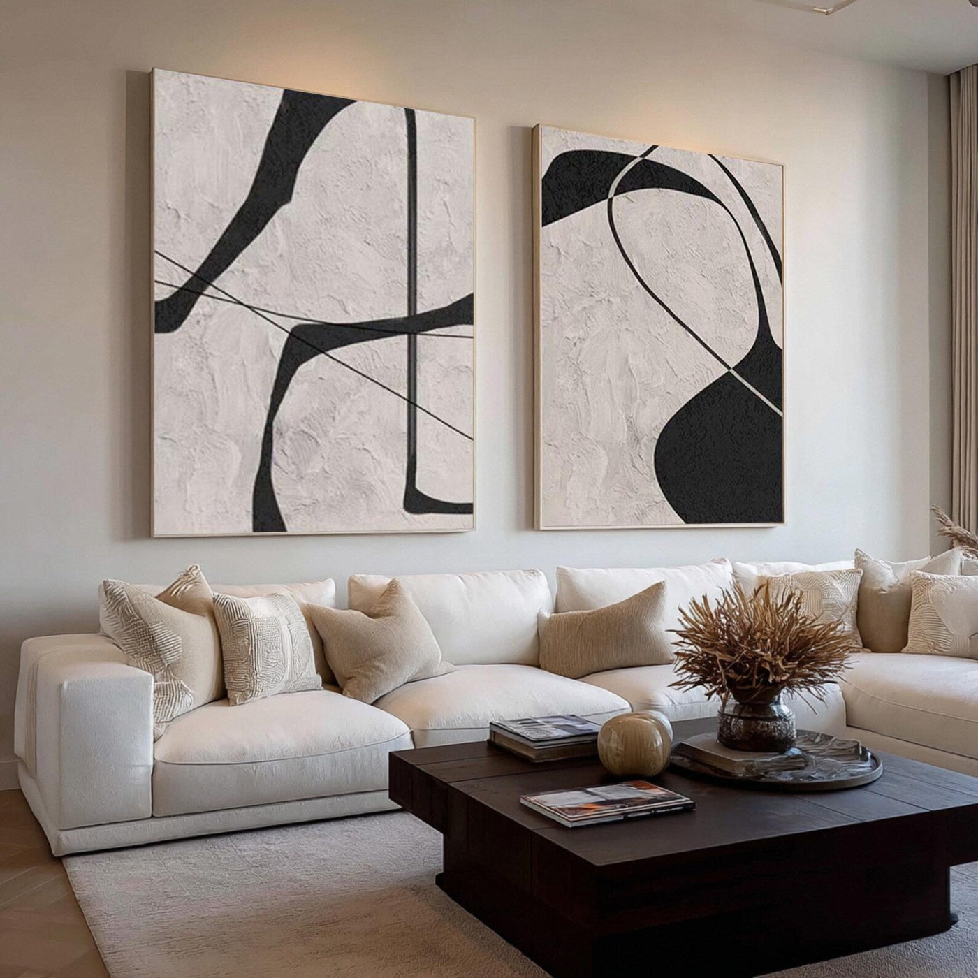 Minimalist Abstract Forms | Black White