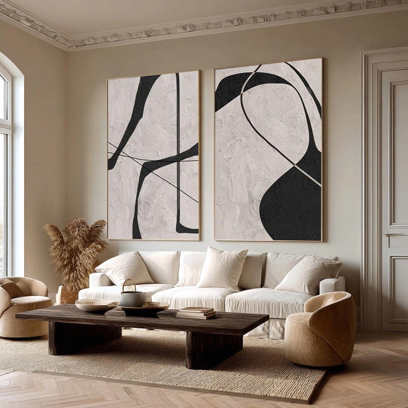 Minimalist Abstract Forms | Black White