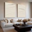 Minimalist Textured Waves | Cream Duo