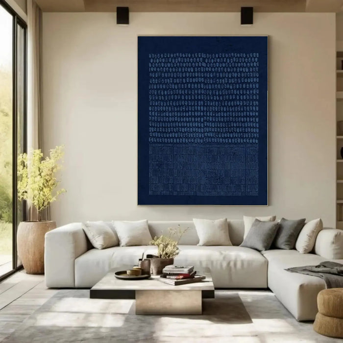 Textured Indigo Abstract | Layered Elegance