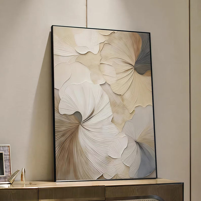 Textured Ginkgo Opulence | Linen Fans