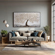Textured Arbor Opulence | Beige Tree