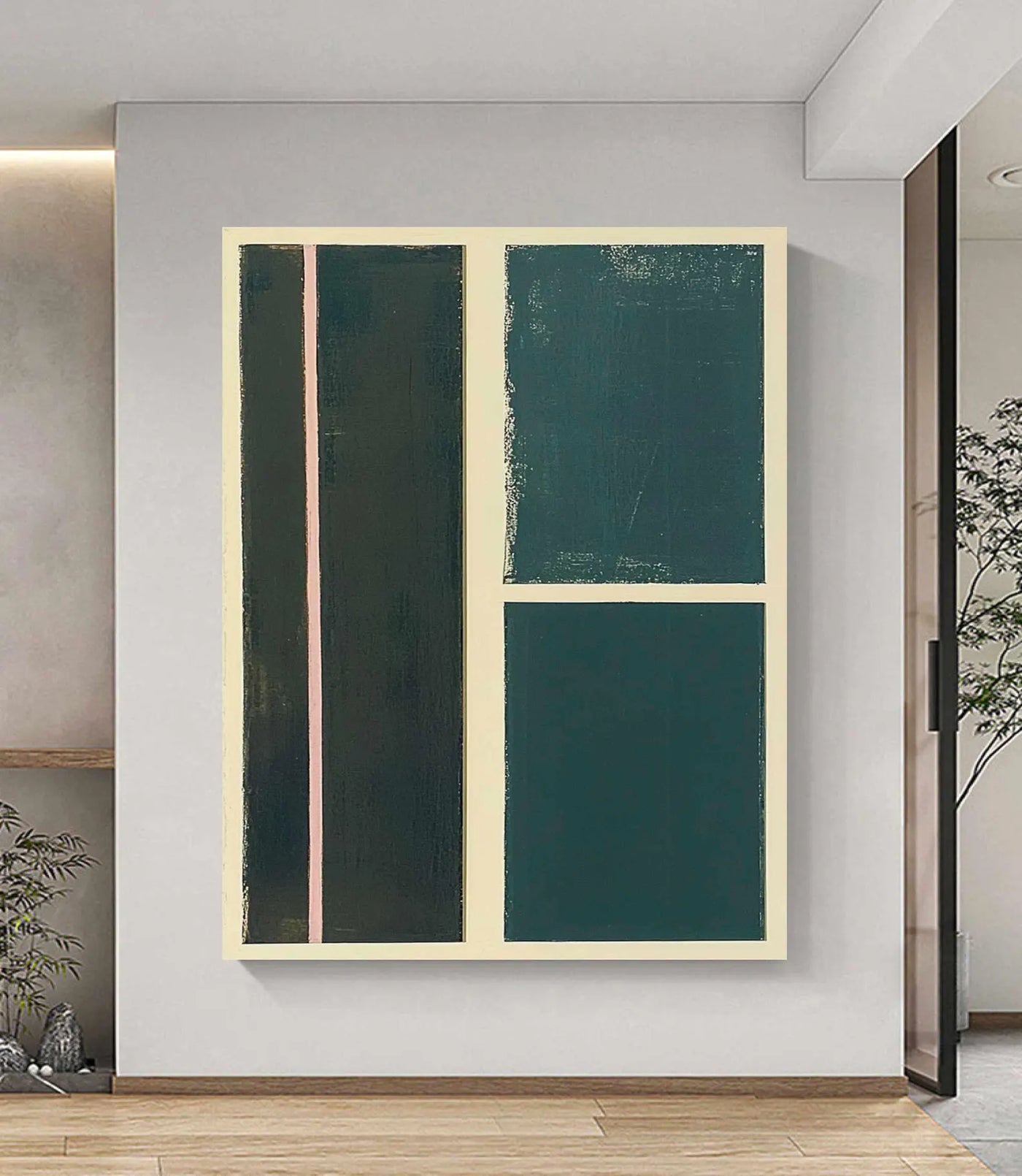 Textured Geometric Elegance | Teal Block
