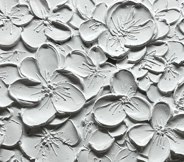 Textured Floral Relief | White Palette
