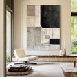 Textured Geometric Contrast | Black Gray