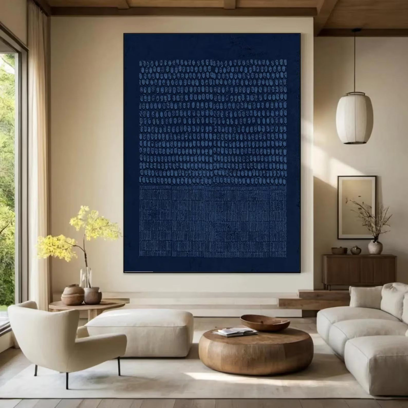 Textured Indigo Abstract | Layered Elegance