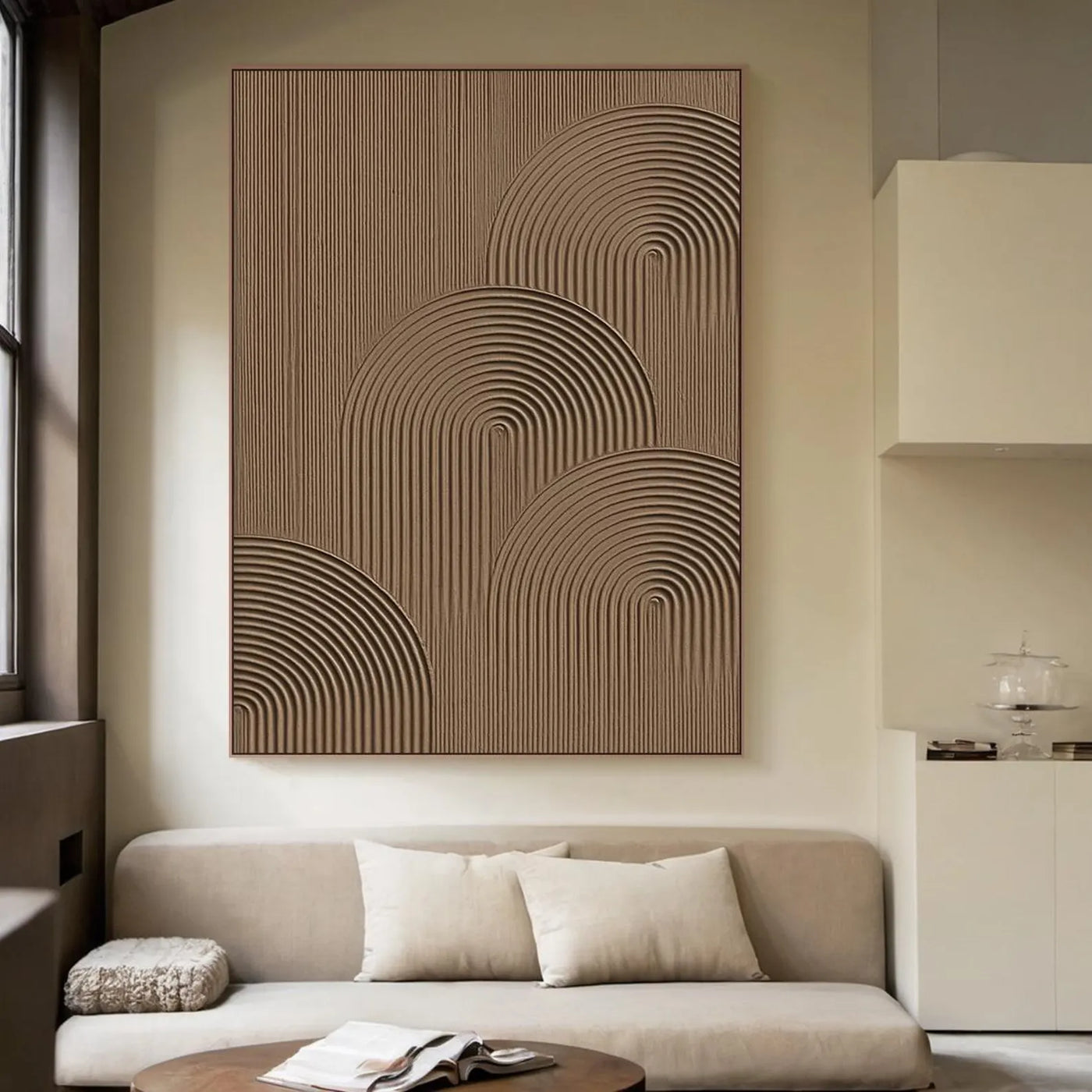 Textured Geometric Warmth | Brown Arch