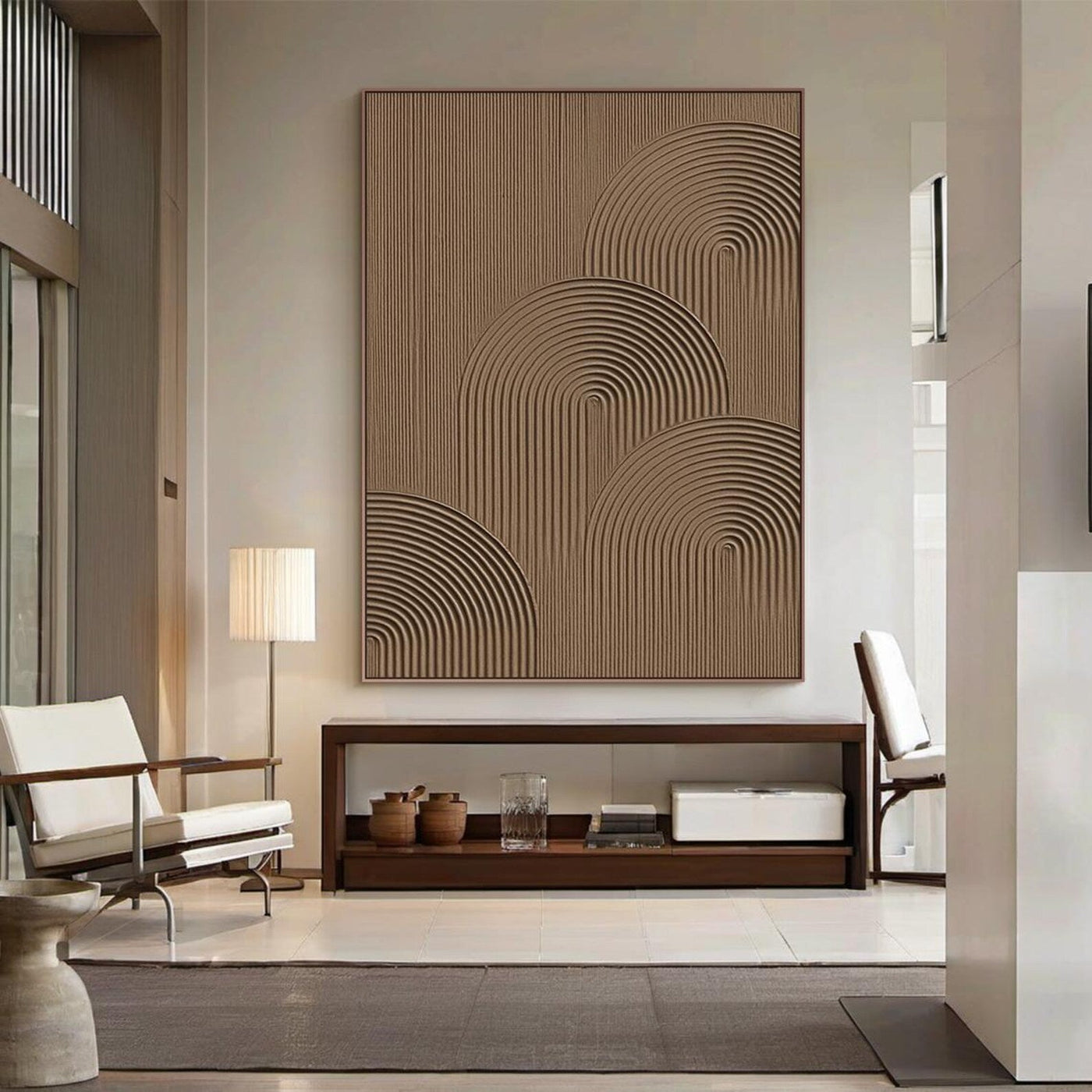 Textured Geometric Warmth | Brown Arch