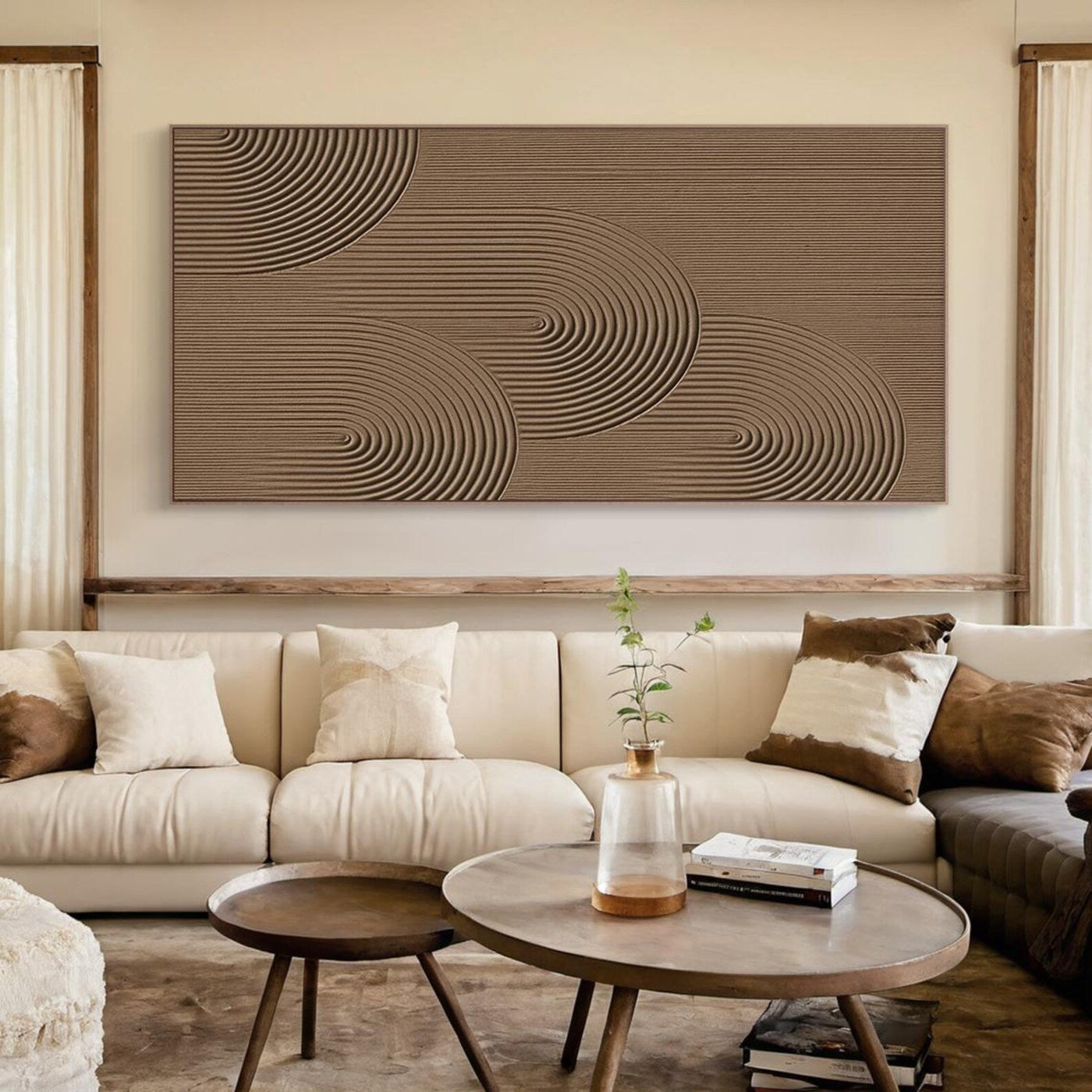 Textured Geometric Warmth | Brown Arch