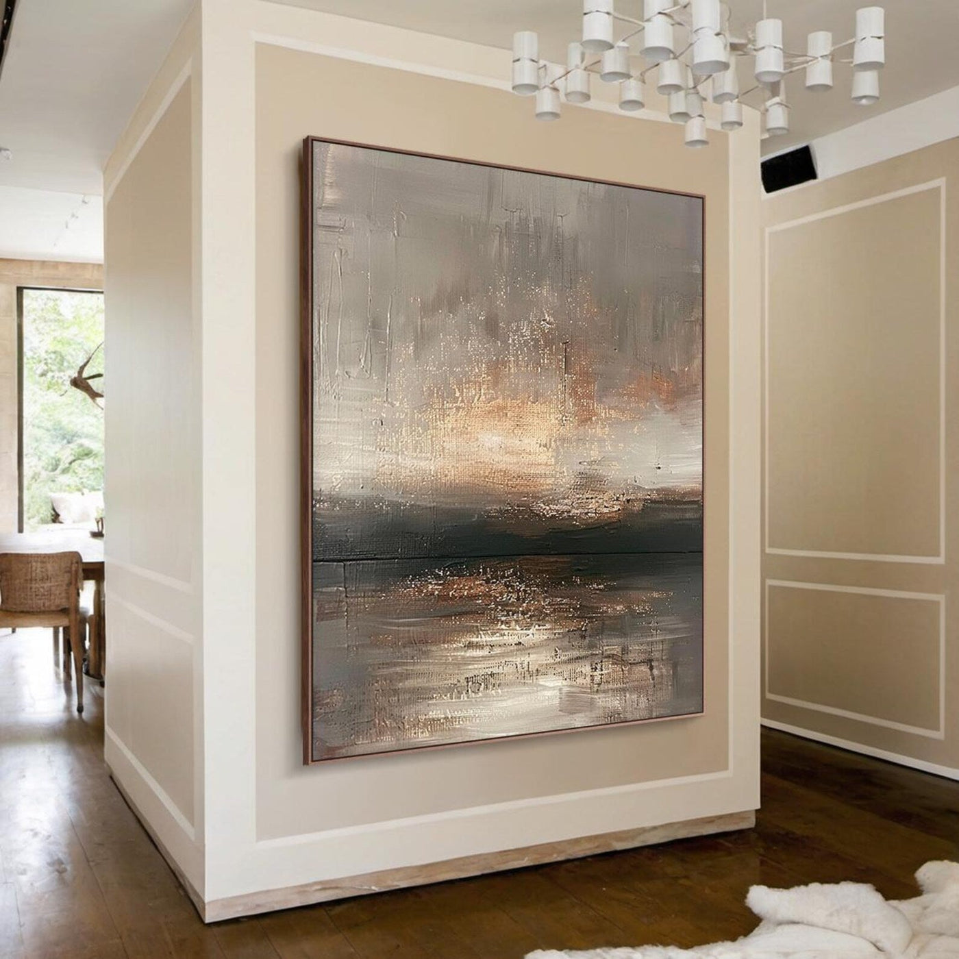 Textured Abstract Radiance | Gray Gold