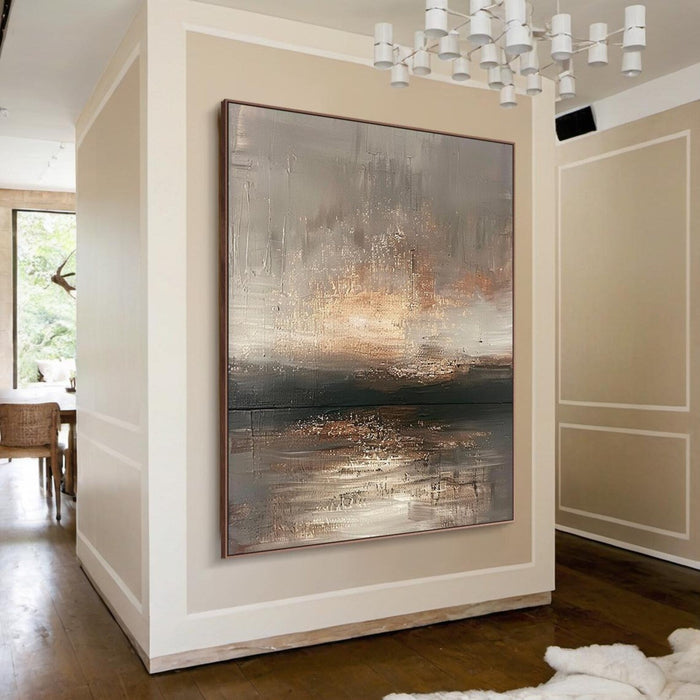 Textured Abstract Radiance | Gray Gold