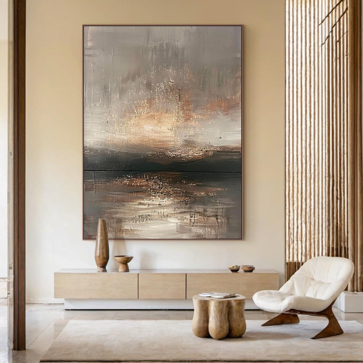 Textured Abstract Radiance | Gray Gold