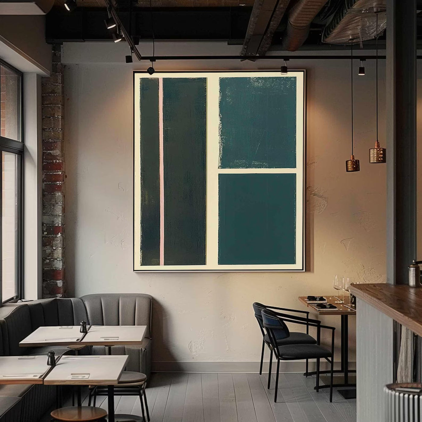 Textured Geometric Elegance | Teal Block