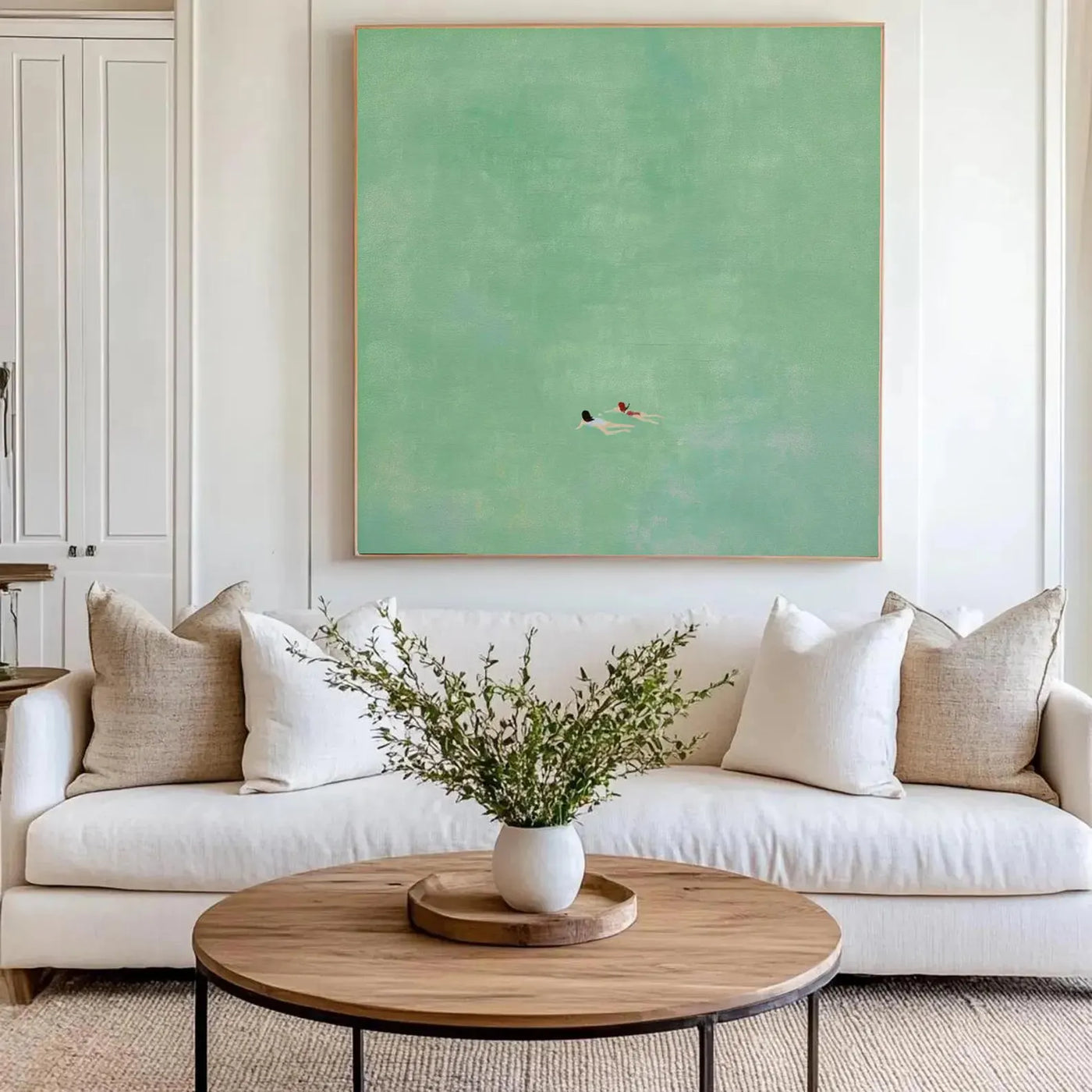 Figurative Swimming Scene Art | Airy Calm
