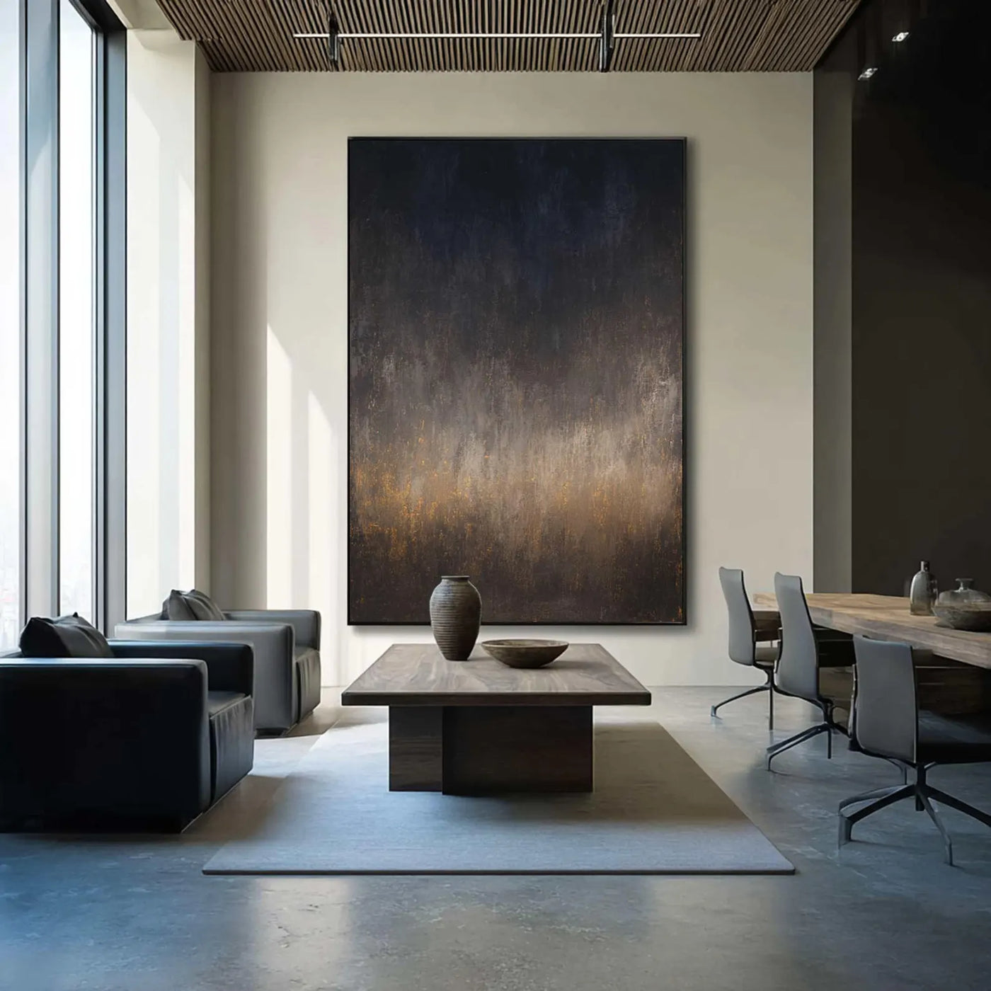 Textured Gradient Art | Midnight Gold Sophistication