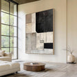 Textured Geometric Contrast | Black Gray