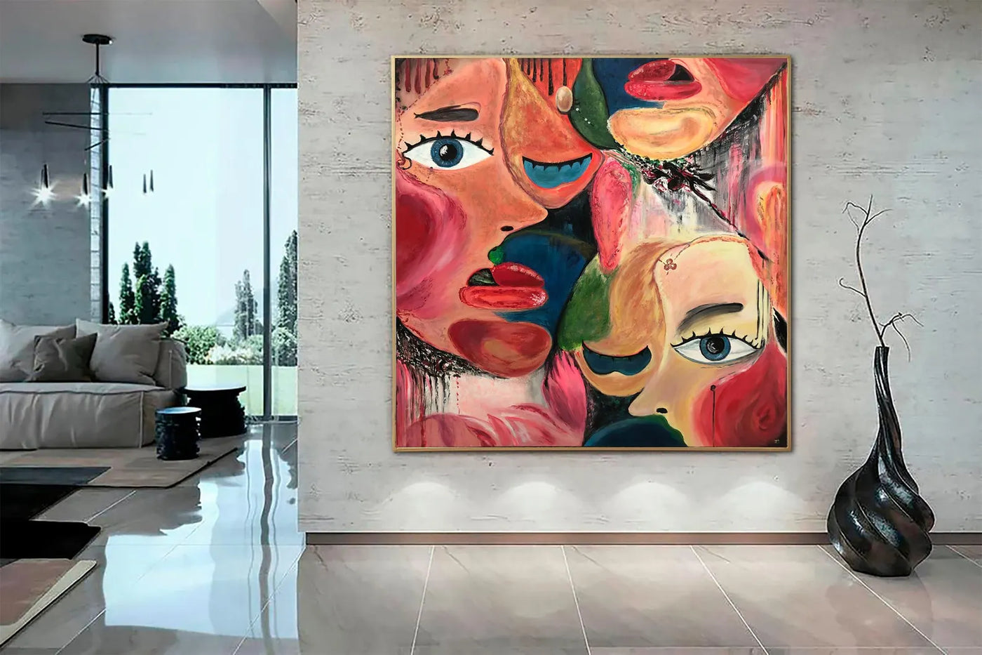 Textured Abstract Faces | Vibrant Hues