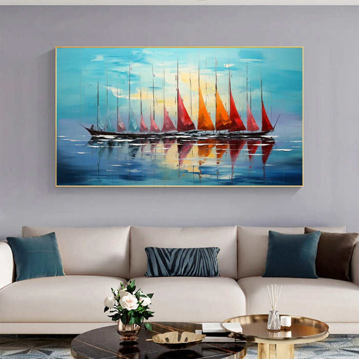 Textured Sail Opulence | Crimson Flare