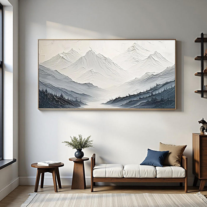 Textured Minimalist Mountain Art | Subtle Valleys Flow