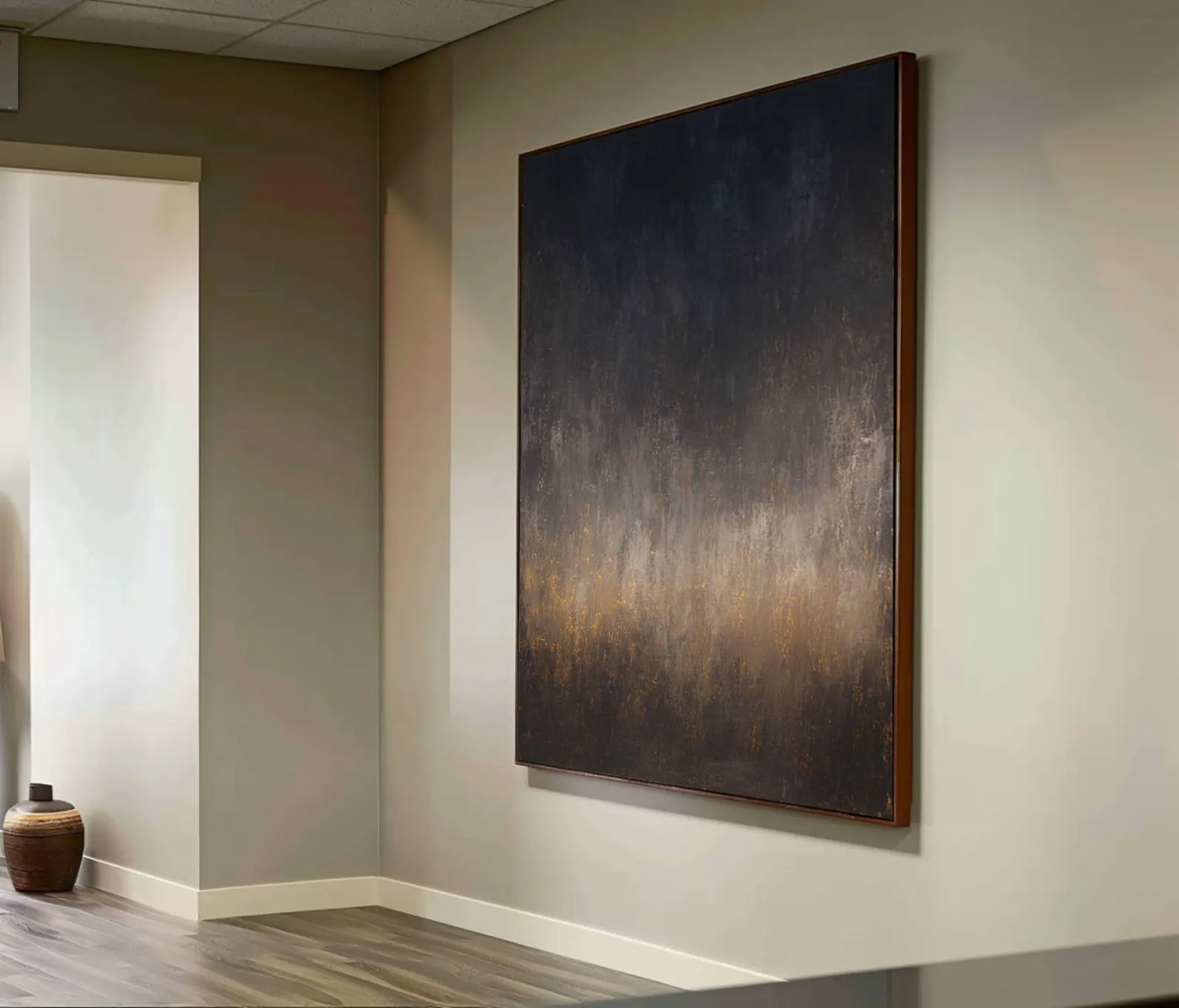 Textured Gradient Art | Midnight Gold Sophistication