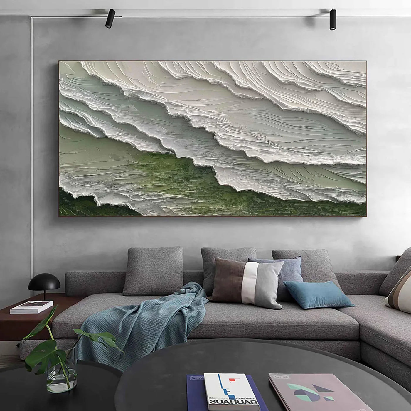 Textured Wave Grandeur | Green Whirl