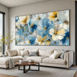 Textured Floral Opulence | Azure Blooms