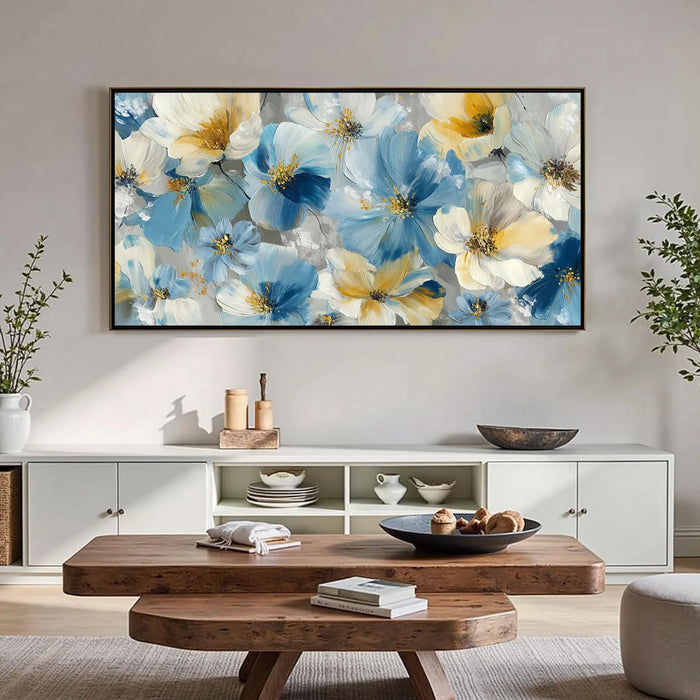 Textured Floral Opulence | Azure Blooms