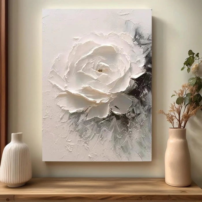 Textured Rosette Opulence | Alabaster Relief
