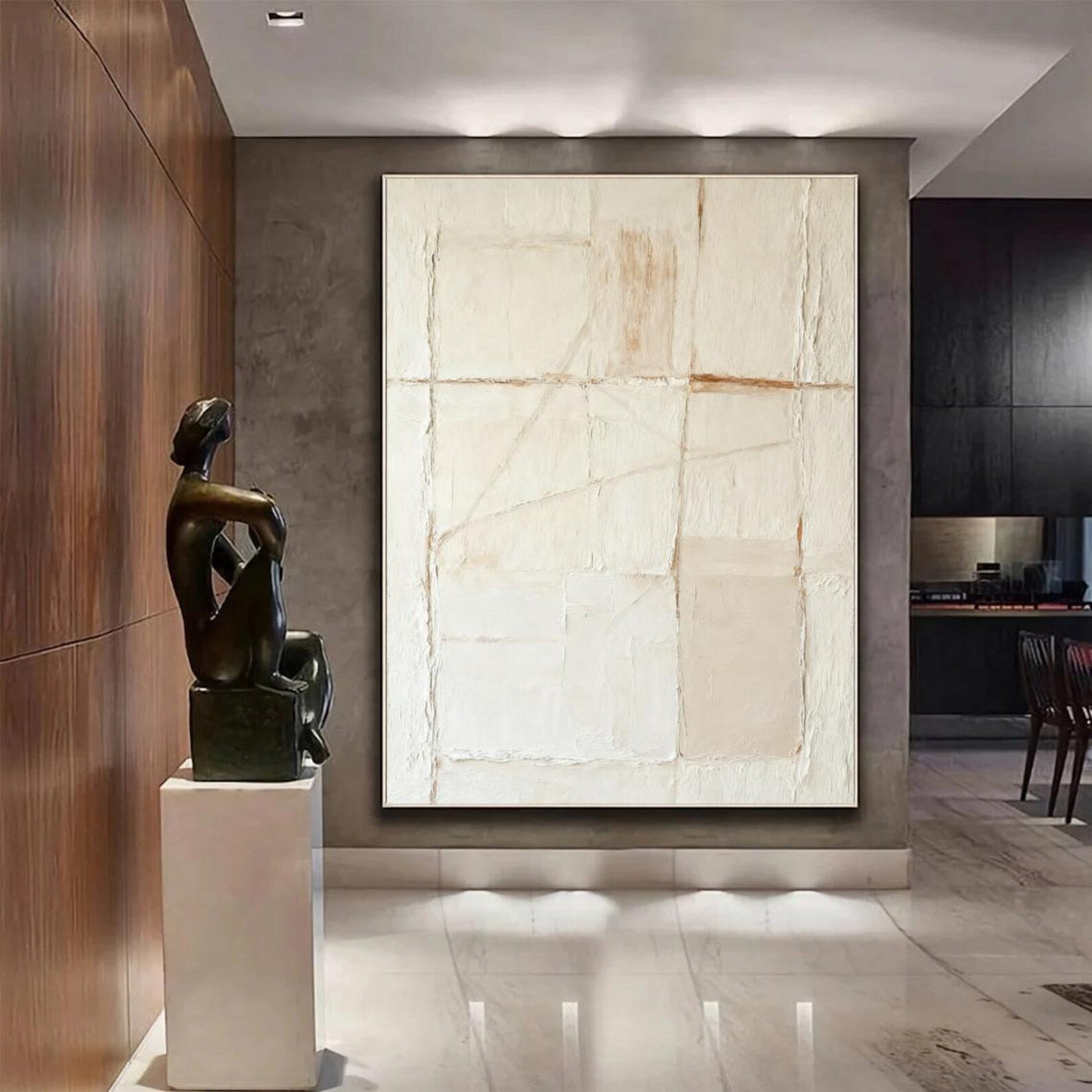 Textured Minimalist Grace | Cream Lines