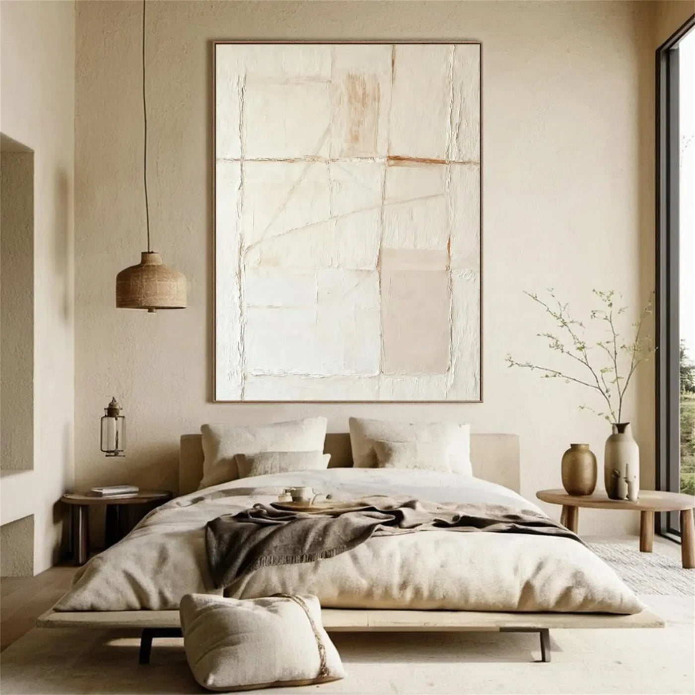 Textured Minimalist Grace | Cream Lines