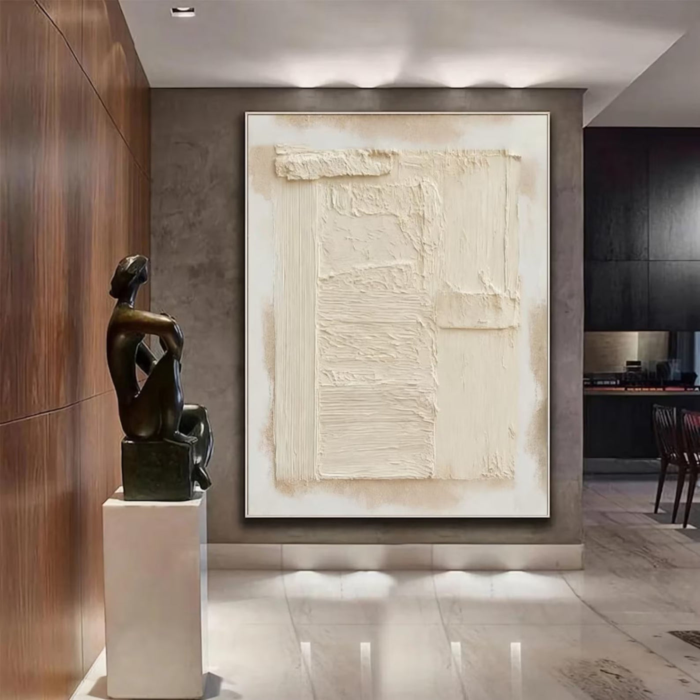 Textured Ivory Serenity | Linen Relief