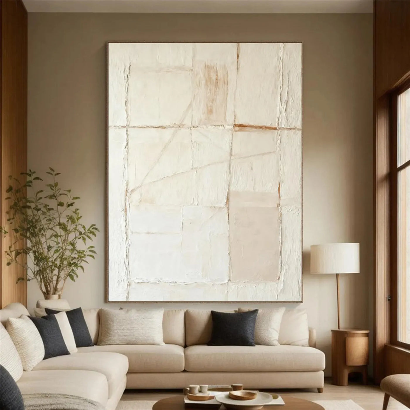 Textured Minimalist Grace | Cream Lines