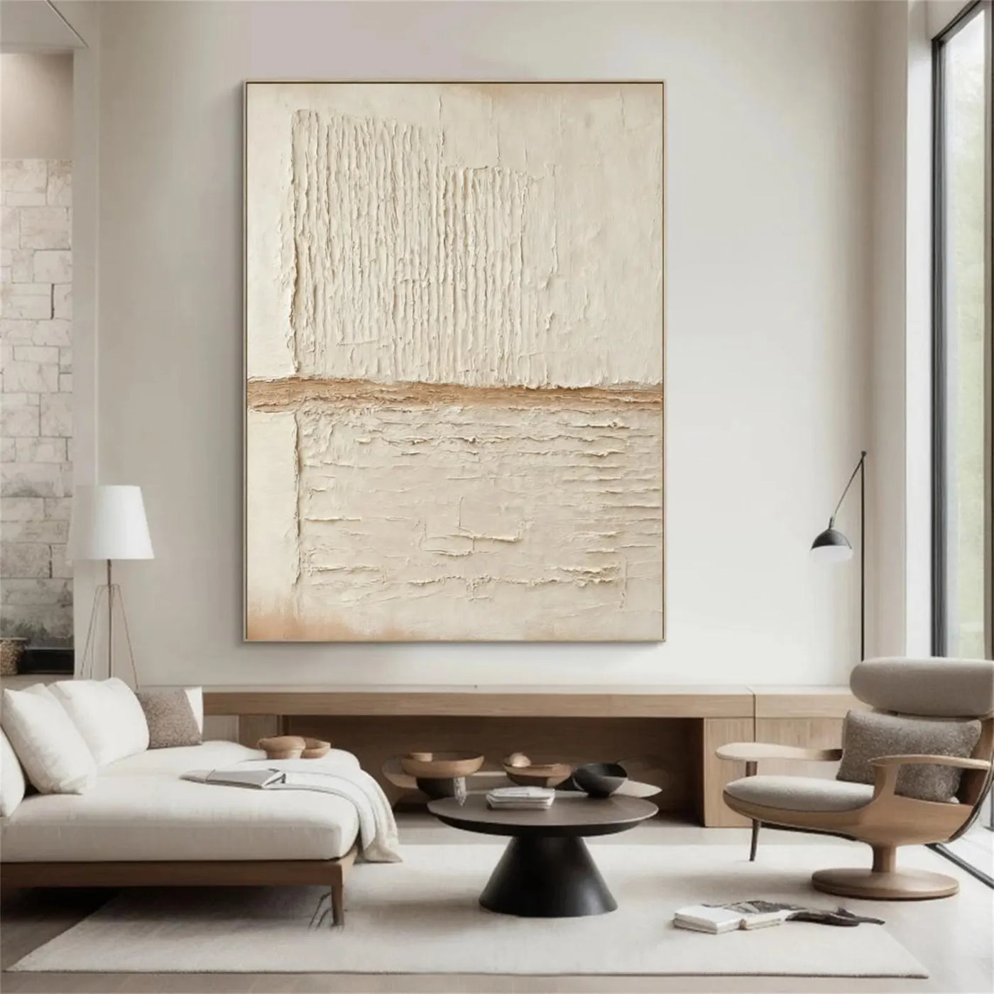 Textured Neutral Rhythm | Cream Beige