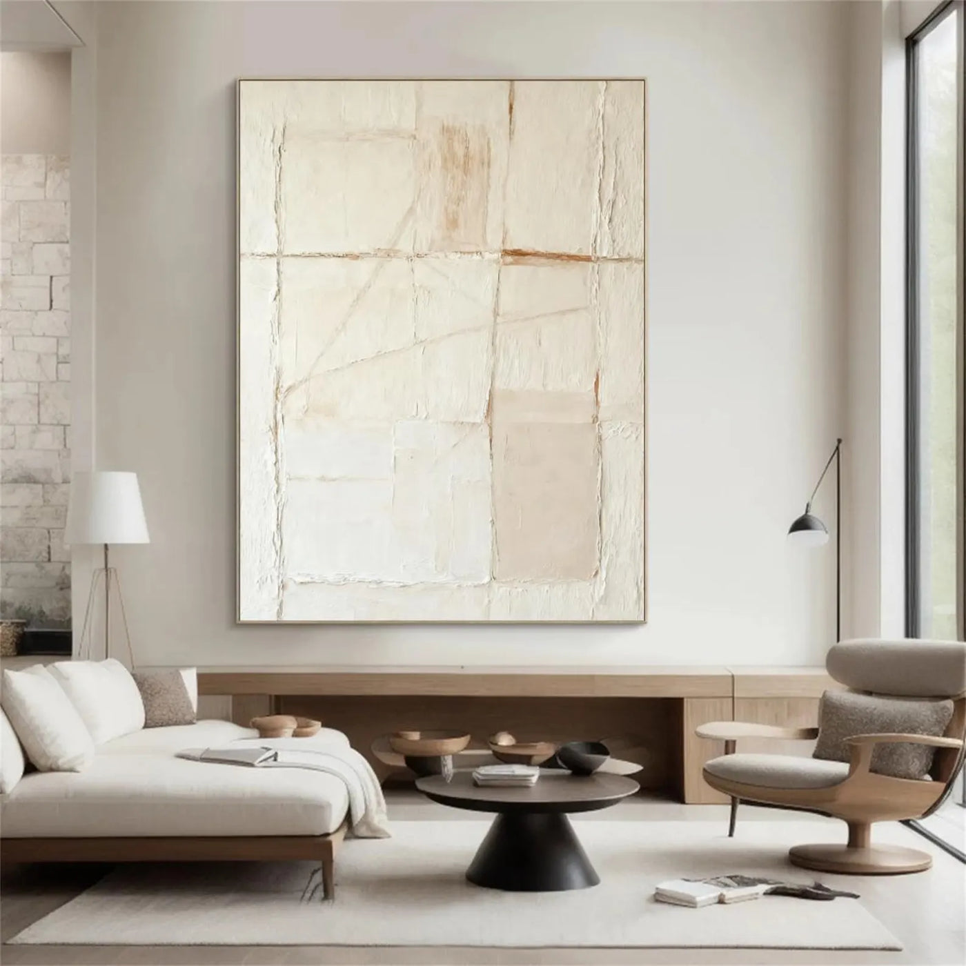Textured Minimalist Grace | Cream Lines